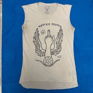 Kill City Wasted Youth Graphic Tee Men XS Lt Gray—Used